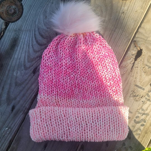 Handmade Knit Adult Beanie with Removable Pom - Picture 1 of 1